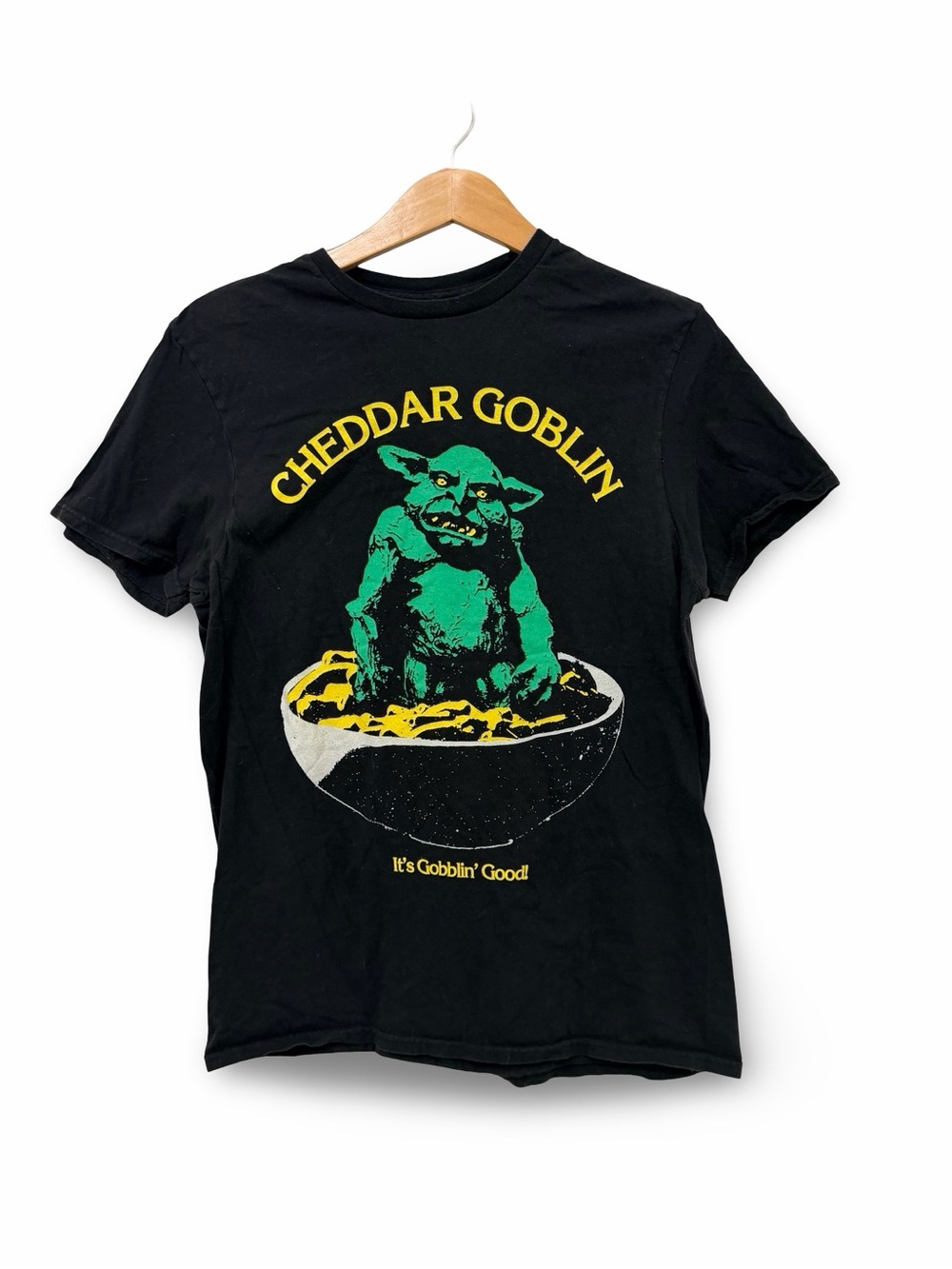Legion M Mandy Cheddar Goblin Graphic T-Shirt Medium Black Horror Cult Film